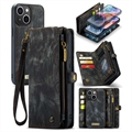 iPhone 15 Plus Caseme 2-in-1 Multifunctional Lompakkokotelo - Musta