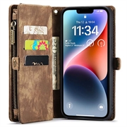 iPhone 15 Plus Caseme 2-in-1 Multifunctional Lompakkokotelo - Ruskea