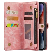iPhone 15 Pro Caseme 2-in-1 Multifunctional Lompakkokotelo - Pinkki
