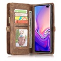 Caseme 2-in-1 Monitoiminen Samsung Galaxy S10 Lompakkokotelo - Ruskea