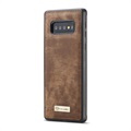 CaseMe 2-in-1 Monitoiminen Samsung Galaxy S10+ Lompakkokotelo - Ruskea