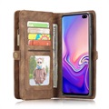 CaseMe 2-in-1 Monitoiminen Samsung Galaxy S10+ Lompakkokotelo - Ruskea