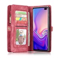 Caseme 2-in-1 Monitoiminen Samsung Galaxy S10+ Lompakkokotelo - Punainen