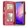 Caseme 2-in-1 Monitoiminen Samsung Galaxy S10 Lompakkokotelo - Punainen