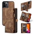 Caseme 2-in-1 Monitoiminen iPhone 12/12 Pro Lompakkokotelo - Ruskea