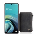 Caseme C20 Vetoketjullinen Tasku Samsung Galaxy Note20 Lompakkokotelo - Musta