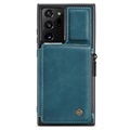 Caseme C20 Vetoketjullinen Tasku Samsung Galaxy Note20 Ultra Lompakkokotelo - Sininen