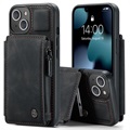 Caseme C20 Vetoketjullinen Tasku iPhone 13 Hybridikotelo - Musta