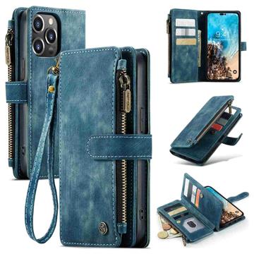 Caseme C30 Monitoiminen iPhone 14 Pro Max Lompakkokotelo - Sininen