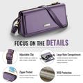 Caseme Me30 3-in-1 Crossbody puhelinlaukku - 4"-7.5" - violetti