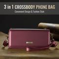 Caseme Me30 3-in-1 Crossbody puhelinlaukku - 4"-7.5" - punainen