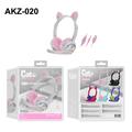 Cat Ears AKZ-020 langalliset kuulokkeet lapsille / pelikuulokkeet mikrofonilla - harmaa