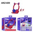 Cat Ears AKZ-020 langalliset kuulokkeet lapsille / pelikuulokkeet mikrofonilla - punainen