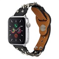 Apple Watch 7/SE/6/5/4/3/2/1 Ketju Nahkaranneke - 45mm/44mm/42mm