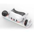 Latausasema Meta Quest 3 VR -kuulokkeille ja kahden ohjaimen latausasemalle - nopea lataus, turvallinen sijoitus - valkoinen