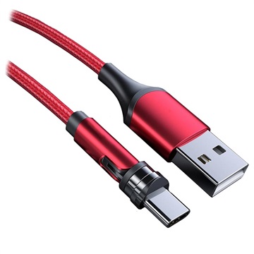Latauskaapeli Pyörivällä Magneettiliittimellä - 2m, USB-C - Punainen