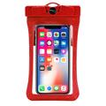 Ruudullinen kuvio IPX8 Universal vesitiivis kotelo - 6.8" - punainen