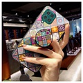 Checkered Pattern Samsung Galaxy A12 Hybridikotelo - Värikäs Mandala