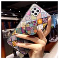 Ruutukuviollinen Samsung Galaxy A22 4G Hybridikotelo - Värikäs Mandala
