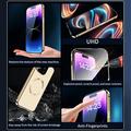 Yhteensopiva MagSafe Kotelo iPhone 15 Pro Magneettinen metallikehys + kaksipuolinen karkaistu lasi puhelimen suojus solkilukolla - tummansininen