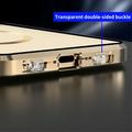 Yhteensopiva MagSafe Kotelo iPhone 15 Pro Magneettinen metallikehys + kaksipuolinen karkaistu lasi puhelimen suojus solkilukolla - tummansininen - tummansininen