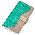 Croco Bling Series Samsung Galaxy S21 Ultra 5G Lompakkokotelo