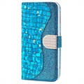 Croco Bling Series Samsung Galaxy A14 Lompakkokotelo - Sininen