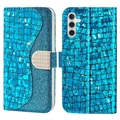 Croco Bling Series Samsung Galaxy A34 5G Lompakkokotelo - Sininen