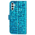 Croco Bling Series Samsung Galaxy A34 5G Lompakkokotelo - Sininen