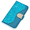 Croco Bling Series Samsung Galaxy A34 5G Lompakkokotelo - Sininen