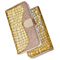 Croco Bling Series iPhone 12 mini Lompakkokotelo - Kulta