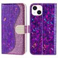 Croco Bling Series iPhone 14 Lompakkokotelo - Violetti