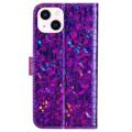 Croco Bling Series iPhone 14 Lompakkokotelo - Violetti