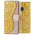 Croco Bling Samsung Galaxy A20e Lompakkokotelo - Kulta
