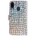 Croco Bling Samsung Galaxy A20e Lompakkokotelo - Hopea