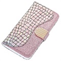 Croco Bling Samsung Galaxy A20e Lompakkokotelo - Hopea