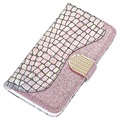 Croco Bling Series iPhone 13 Mini Lompakkokotelo - Ruusukulta