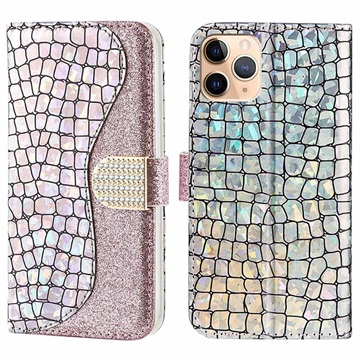 Croco Bling Series iPhone 13 Pro Lompakkokotelo