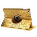 iPad Air Pyörivä Smart Nahkakotelo - Krokotiili - Kultainen