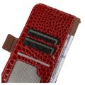 Crocodile Samsung Galaxy A14/A14 5G Lompakkomallinen Nahkakotelo kanssa RFID - Punainen