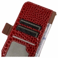 Nokia G42 Crocodile Lompakkomallinen Nahkakotelo kanssa RFID - Punainen