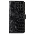 Crocodile Nokia C21 Plus Lompakkomallinen Nahkakotelo kanssa RFID - Musta
