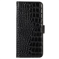 Crocodile OnePlus Ace, OnePlus 10R Lompakkomallinen Nahkakotelo kanssa RFID - Musta