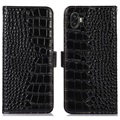 Crocodile Samsung Galaxy Xcover6 Pro Lompakkomallinen Nahkakotelo kanssa RFID - Musta