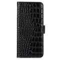 Crocodile Samsung Galaxy Xcover6 Pro Lompakkomallinen Nahkakotelo kanssa RFID - Musta