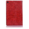 Samsung Galaxy Tab S5e Nahkakotelo - Krokotiili - Punainen