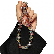 Kristallikoristeinen rannekoru / puhelimen kantohihna - 14cm - keltainen