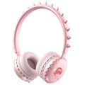 Suloinen Dinosaurus Stereo Lasten Kuulokkeet Y18 - 3.5mm - Pinkki