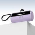 Cyke X3 Lightning-virtapankki USB-C- ja USB-A-kaapeleilla - 5000mAh - violetti