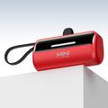 Cyke X3 Lightning-virtapankki USB-C- ja USB-A-kaapeleilla - 5000mAh - punainen